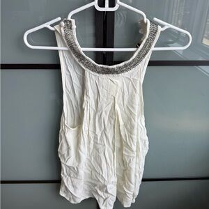 Urban Outfitters White and Gray Tank Top